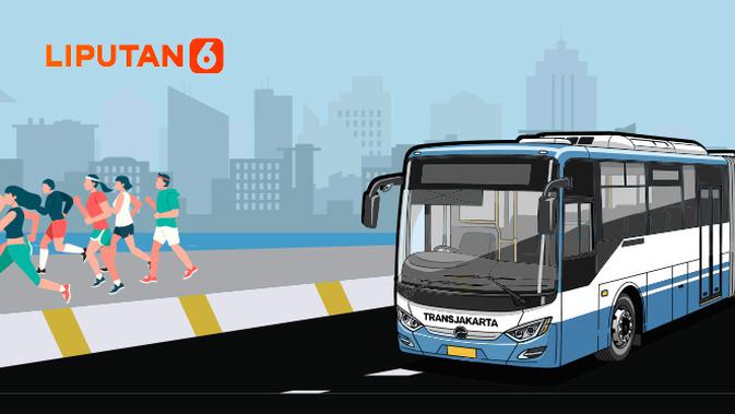 Infografis Rute TransJakarta Saat Jakarta Running Festival 2025
